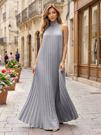 Chiffon A-Line/Princess Halter Floor-Length Formal Dresses with Pleats