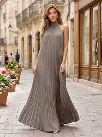 Chiffon A-Line/Princess Halter Floor-Length Formal Dresses with Pleats