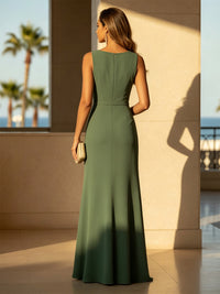 Chiffon Mermaid Scoop Neck Corset Ruched Formal Dresses
