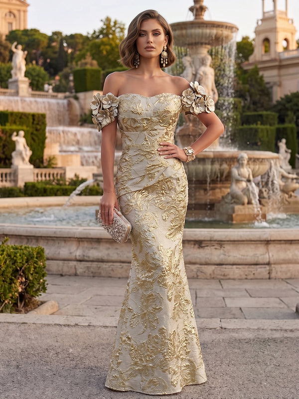 jacquard formal dress Ever-Pretty Elegant Mesh Floral Applique with Embroidery Make a grand entrance in this stunning off Ava Presley Strapless Jacquard Prom