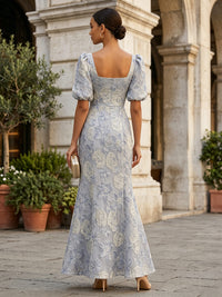 Jacquard Mermaid/Trumpet Square Neck Floor-Length Formal Dresses for Women
