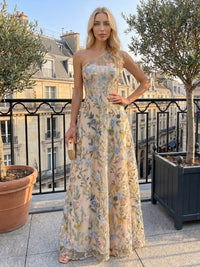 Lace Embroidery A-Line/Princess One Shoulder Floor-Length Formal Dresses for Women