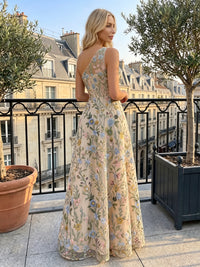 Lace Embroidery A-Line/Princess One Shoulder Floor-Length Formal Dresses for Women