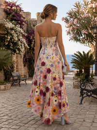 Lace Appliques A-Line/Princess Strapless High-Low Formal Dresses with Pockets