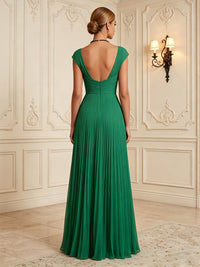Chiffon A-Line/Princess Sweetheart Floor-Length Formal Dresses with Pleats