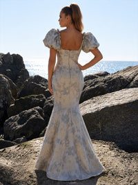Jacquard Mermaid/Trumpet Sweetheart High-Low Formal Dresses with Sweep Train