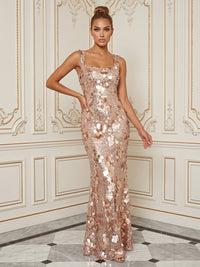 Sequin Sheath/Column Square Neck Floor-Length Formal Dresses for Women