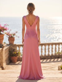 Satin Sheath/Column Cowl Neck Maxi Formal Dresses with Ruched Waist