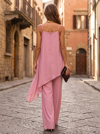 Spaghetti Straps Chiffon Maxi Formal Jumpsuits for Women