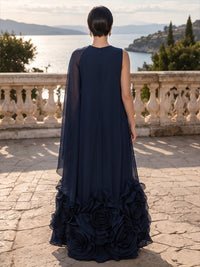 A-Line/Princess One Shoulder Chiffon Maxi Formal Dresses with Tiered Layers & Ruffles
