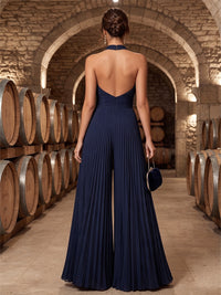 A-Line/Princess Halter Chiffon Maxi Formal Dresses with Pleats