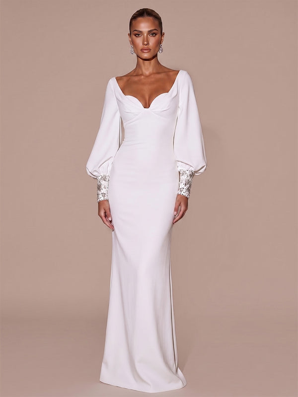 Sheath/Column Sweetheart Stretch Jersey Maxi Wedding Guest Dresses for Women