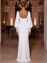 Sheath/Column Sweetheart Stretch Jersey Maxi Wedding Guest Dresses for Women