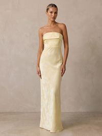 Sheath/Column Strapless Jacquard Floor-Length Wedding Guest Dresses for Women