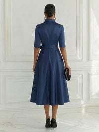 Satin A-Line/Princess V-Neck Tea-Length Cocktail Dresses with Sequin Floral