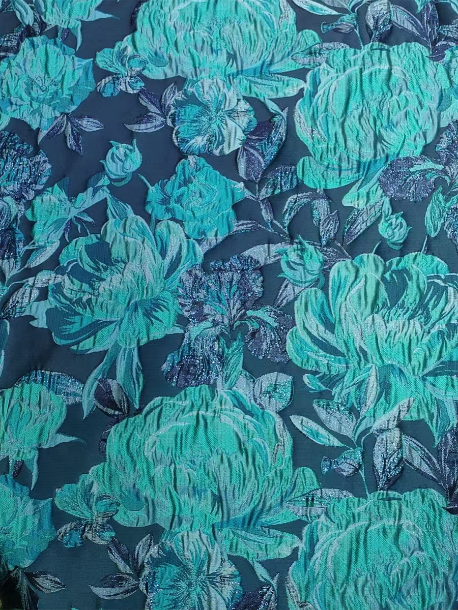 Jacquard A-Line/Princess Strapless Tea-Length Cocktail Dresses with Pockets