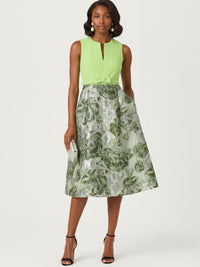 Jacquard A-Line/Princess Scoop Neck Tea-Length Cocktail Dresses for Women