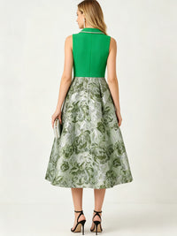 Jacquard A-Line/Princess V-Neck Tea-Length Cocktail Dresses for Women