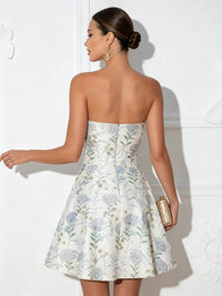 Jacquard A-Line/Princess Strapless Short-Length Cocktail Dresses for Women
