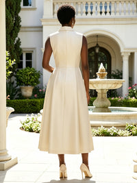 Satin A-Line/Princess V-Neck Tea-Length Cocktail Dresses with Ruched Waist