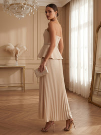 Chiffon A-Line/Princess Strapless Floor-Length Cocktail Dresses with Corset Bodice