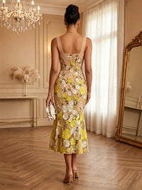 Appliques Mermaid/Trumpet Square Neck Tea-Length Cocktail Dresses for Women
