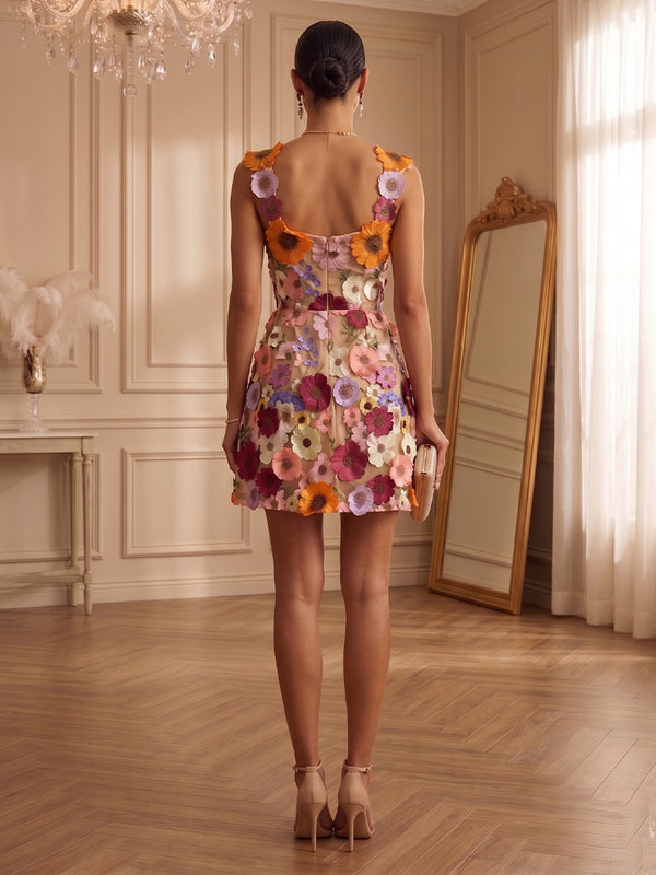 Appliques Bodycon Square Neck Mini Cocktail Dresses for Women