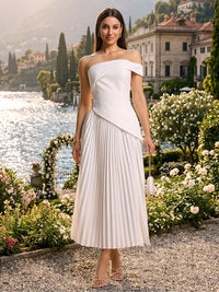 Chiffon A-Line/Princess One Shoulder Floor-Length Cocktail Dresses with Pleated