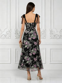 Sequin Floral A-Line/Princess Sweetheart Tea-Length Cocktail Dresses for Women