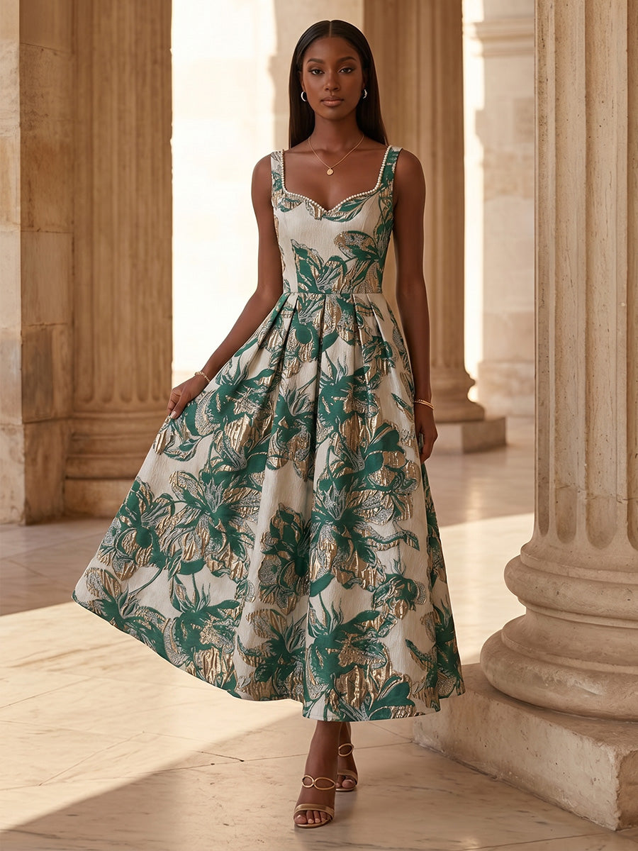 Jacquard A-Line/Princess Sweetheart Tea-Length Cocktail Dresses with Ruched Waist