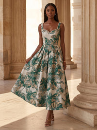 Jacquard A-Line/Princess Sweetheart Tea-Length Cocktail Dresses with Ruched Waist