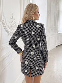 Sequin Bodycon V-Neck Short Cocktail Dresses with 3D Flowers