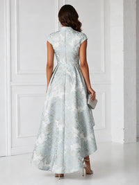 Floral Print A-Line/Princess V-Neck High-Low Cocktail Dresses for Women