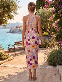 Lace Appliques Sheath/Column High Neck Tea-Length Cocktail Dresses for Women