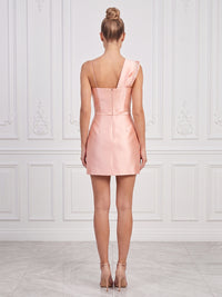 Satin Bodycon One Shoulder Short Cocktail Dresses with Beaded