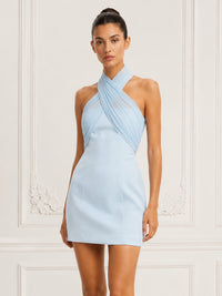 Stretch Jersey Bodycon Halter Short Cocktail Dresses for Women