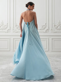 Chiffon A-Line/Princess Halter High-Low Cocktail Dresses with Feather Trim
