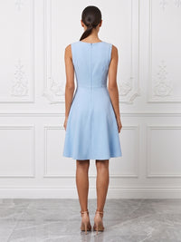 Stretch Jersey A-Line/Princess Scoop Neck Short Cocktail Dresses with Bow