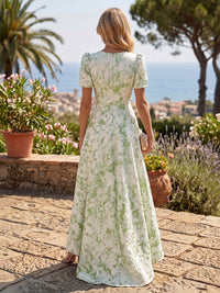 Jacquard A-Line/Princess Scoop Neck High-Low Cocktail Dresses with Pockets