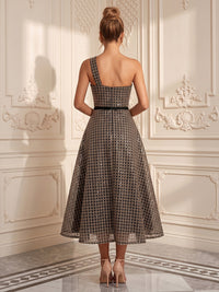 Sequin A-Line/Princess One Shoulder Tea-Length Cocktail Dresses for Women