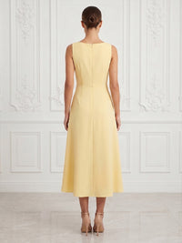 Stretch Jersey A-Line/Princess Scoop Neck Tea-Length Cocktail Dresses with Ruffles & Ruched Waist