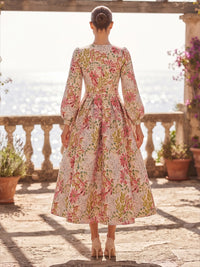 Jacquard A-Line/Princess Scoop Neck Tea-Length Cocktail Dresses with Pleats