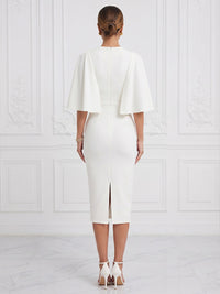 Sheath/Column Scoop Neck Stretch Jersey Tea-Length Cocktail Dresses with Pearls