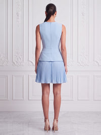 A-Line/Princess Scoop Neck Chiffon Short Cocktail Dresses with Pleats