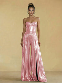 Jumpsuit Sweetheart Ruched Metallic Corset Pleated Evening Dresses