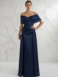 A Line/Princess Off Shoulder Floor Length Elegant Evening Dresses