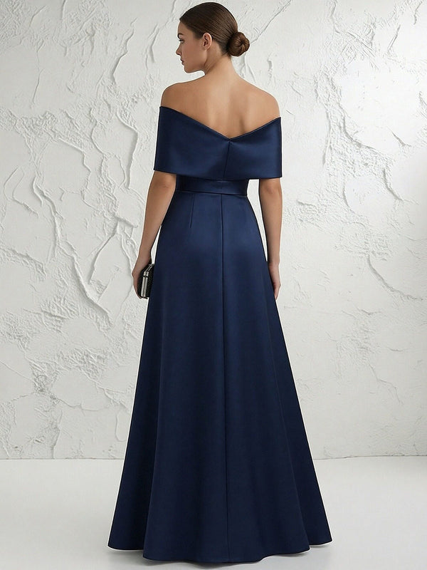 A Line/Princess Off Shoulder Floor Length Elegant Evening Dresses