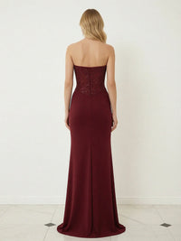 Sheath Sweetheart Corset Sequined Twist Floor Length Mixed Evening Dresses
