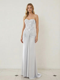 Sheath Sweetheart Corset Sequined Twist Floor Length Mixed Evening Dresses