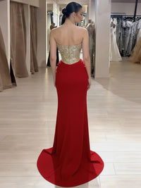 Strapless Sweetheart Sheath Floor-Length Evening Dresses with Sequin